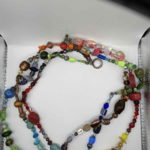 Bohemian Multi-Strand Statement Necklace with Turquoise Chips & Mixed Gemstone Beads (A204)